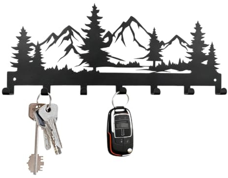 Osuter Porte cle mural,Porte Clef Mural Design,Porte Cléf Mural Adapté à L'entrée,Accroche Clef Mural Original avec 7 Crochets pour Cuisine, Entrée, Bureau