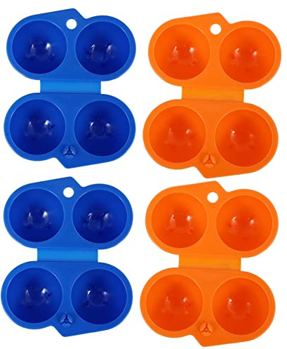 Tragbarer Eierträger für Outdoor Camping, Abs 4 Stück, Blau Orange | Eieraufbewahrungsbehälter mit Schutzfunktion, Leicht zu Reinigen, Praktisch für Reisen und Camping, für Eier