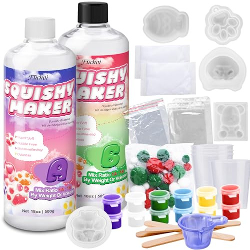 Kit di Silicone Liquido per Squishy - 1000g Gomma siliconica elastica morbida a polimerizzazione rapida da per Taba Squishy, ​​stampi 3D fai da te,per la creazione di stampi artigianali antistress