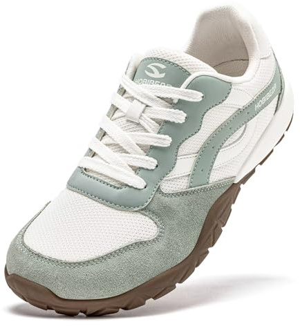 HOBIBEAR Zapatillas minimalistas de trail running para hombre y mujer, Beige Verde, 36 EU
