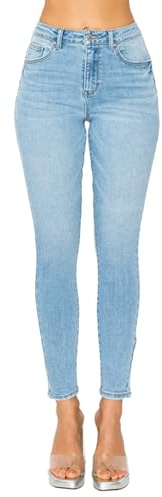 WAX JEAN Women's 'Butt I Love You' Push-Up High Rise Skinny Denim Jeans, Light, 7