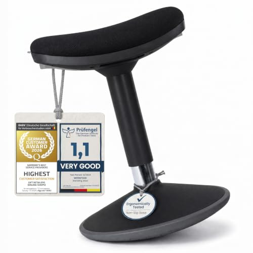 Werkfox® Ergonomisk Ståpall höjdjusterbar – Gungpall för Skrivbord