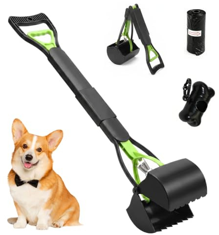 SilverChry Ramasse Crotte pour Chien 80cm, Pelle Pince à Crotte Pliable