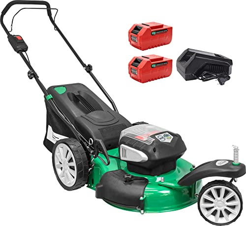 Güde Akku Rasenmäher Trike 460/40-5.0 S (40 V, 46 cm Schnittbreite, 40 l Grasfangsack mit Füllstandsanzeige, 6-fach Höhenverstellung, inkl. 2x 2,5 Ah Akku und 1 h Schnellladegerät, bürstenloser Motor)