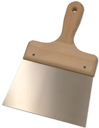 DEWEPRO® Breitspachtel - Flächenspachtel - Malerspachtel mit stabilem Holzgriff und Edelstahlblatt - Breite: 160mm - Fugenspachtel