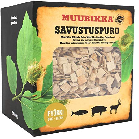 MUURIKKA Räucherchips aus Buchenholz 2L/550g, Räucherspäne für Smoker & Räucherofen