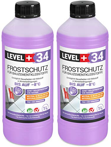 2 l d'antigel pour colles de ciment de construction, colle à ciment, colle à carrelage pour adhésifs isolants thermiques RM34