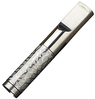 Titanium Cigarette Holder with Filter, Men's Cigarette Holder with Ice Crack Carving for Extar Slim and Regular Cigarettes