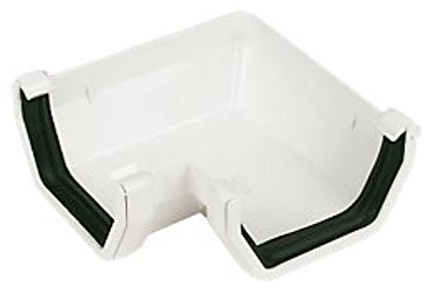 Marshall Tufflex White Square Guttering and Downpipe - Gutter and Pipe Fittings - Gutter Angle 90 Degree