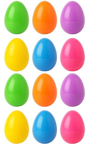 Quickdraw Easter 36 x Large Assorted Colour Fillable Plastic Surprise Easter Eggs - Fill With Easter Hunt Gifts And Chocolate, (QRUI-0039)