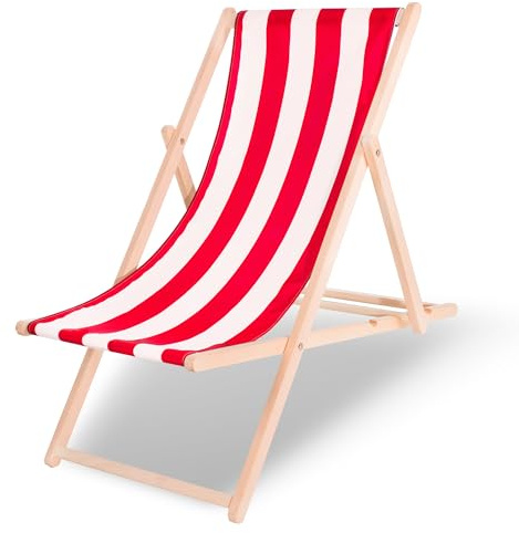 SPRINGOS Sonnenliege klappbar Gartenliege wetterfest Massivholz Stabiler Liegestuhl klappbar mit 3-Fach Verstellbarer Rückenlehne für Garten Balkon wetterfeste Liege