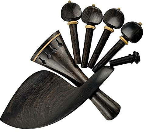 1 Satz Von 4/4 Violine Ebenholz Beschläge Schwarz Farbe Violine Teile Zubehör Wirbel Mit Buchsbaumkugel Saitenhalter Kinnhalter Stachel Violine Beschläge