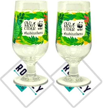 Roxley WWF - Vaso de sidra templado (2 unidades, fabricado en Reino Unido)
