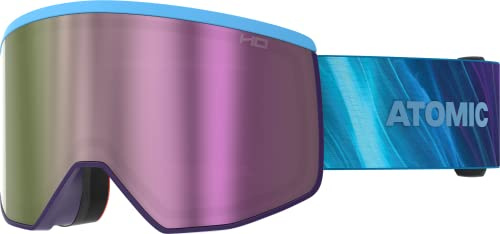 ATOMIC FOUR PRO HD Skibrille - Blue/Purple/Cosmos - Skibrillen mit kontrastreichen Farben - Hochwertig verspiegelte Snowboardbrille - Brille mit Live Fit Rahmen - Skibrille für Brillenträger