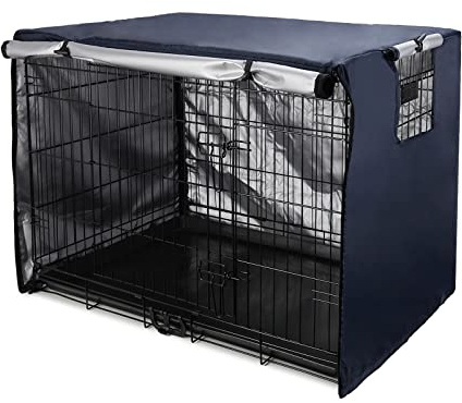 Sensong Hundekäfig Abdeckung für Drahtkäfige 94x61x63.5cm Schwarz | Hundebox Abdeckungen Winddicht Langlebig für Hundehütten Hundekäfig Zubehör Innen Draussen Zuhause