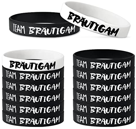 12 Pcs JGA Accessoires Männer Armbänder JGA Deko Männer Junggesellenabschied 1 Bräutigam 11 Team Bräutigam Team Groom Bachelorette Party Mitgebsel Schwarz
