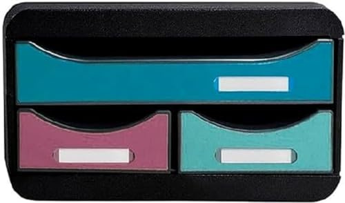 Exacompta - Réf. 311606D - SMALL-BOX MINI 3 tiroirs Skandi - 1 tiroir pour documents au format A4+ - 2 tiroirs fins pour les petits accessoires, stylos, notes - Dimensions 34,7 x 27,8 x 13,5 cm