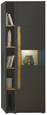 Aktenschrank Set in grau matt und Wotan Eiche Stauraumschrank und Regal für Homeoffice Büroschrank Hochschrank Ordnerschrank 70 x 200 cm Center (Set 1)