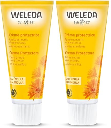 WELEDA - Crème Protectrice au Calendula - Visage et Corps - Apaise et Nourrit - Tube de 75 ml (Lot de 2)
