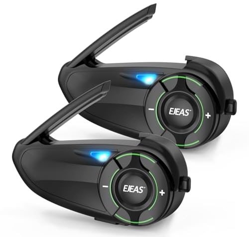 EJEAS Q8 Mesh Motorcycle Bluetooth Headset, Waterproof Helmet Intercom for up to 6 Motorcyclists Communication System with Music Share, Anti-Interference