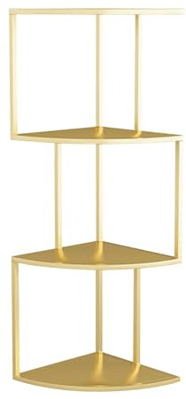 MARIYCH Gold Bookcase, 3-Tier Tall Bookshelf, Slim Book Shelves for Living Room, Home Office, Bathroom, Metal Frame
