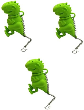 3 Pièces infuseur à thé dinosaure en silicone diffuseur à de thé joli infuseur à thé tamis à thé théière passoire à thé dinosaure diffuseur de thé en silicone Green Amosfun