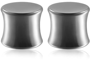 Calefee 10mm Ohr Plug, Flesh Tunnel Titan Silberflacher Plug Piercing-Schmuck Damen Ohr-Stretching 2 Stücke
