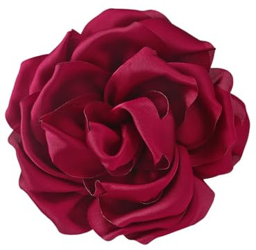 PTILSERY Elegante Stoffrose, Anstecknadel, handgefertigt, Blumen-Brosche, stilvolles Anstecknadel, modisches Accessoire für Partys und Abendessen, Diameter 15CM, Stoff