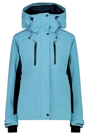 CMP Damen Outdoorjacke Funktionsjacke Skijacke Jacket Fix Hood, Farbe:Hellblau, Größe:42, Artikel:-L615 Niagara
