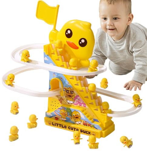 Duck Climbing Toy | Electric Roller Coaster Toy | Duck Slide Toy | Toddler Roller Coaster Toy | Duck Toy for Kids Interactive Duck Roller Coaster for Kids, Toddler, Girls