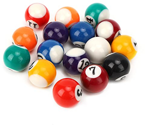 16st Polyesterharts Biljardbollar, Rundhet Balanserad Set med Siffror för Spelrum, Barer, Sport och Rekreationsspel