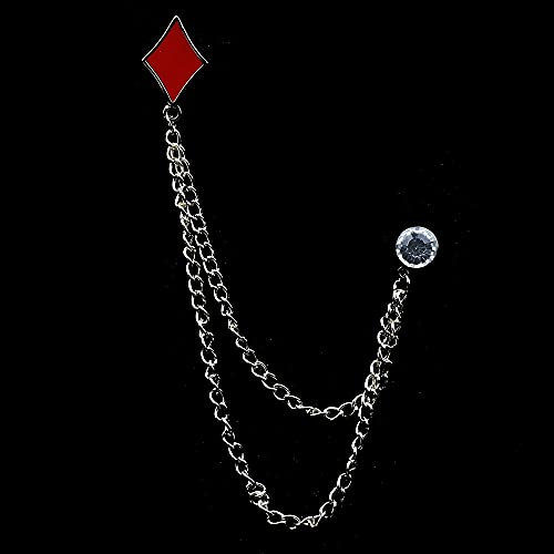 Jewelry Herren-Ketten-Reversnadel, Anzug, Hemdkragen, Quaste, Brosche, Retro-Anstecknadeln, Hochzeit, Party, Tanz, Halsschmuck, Zubehör (Farbe: C) Jewelry