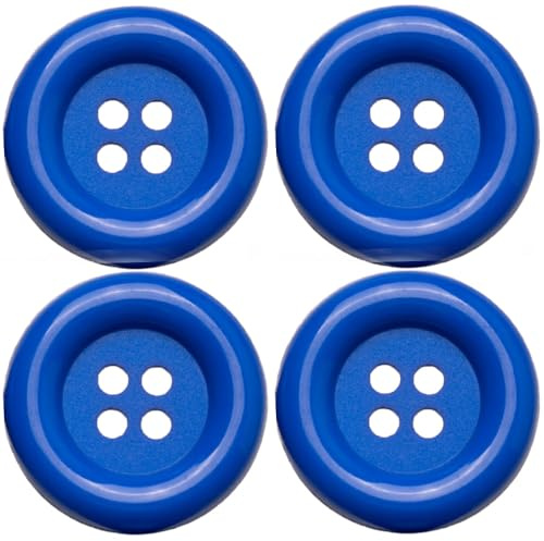 XL-Knöpfe 5cm 4 Stk | Große Knöpfe für Fasching Kostüme Karneval | Clown XXL (blau)