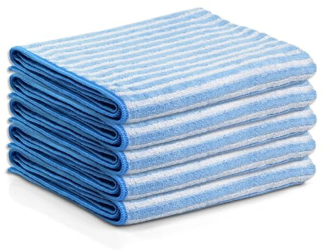 Das blaue Wunder EXTRA Premium Geschirrtücher 40cm x 70cm | EXTRA weich und EXTRA saugfähig | Küchentücher mit Qualität | Streifen- und fusselfrei (blau, 5er Set)