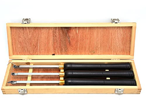 Herramientas de torneado de madera de carburo para torno, herramientas de torno de madera para torneado de madera, trabajo de madera, juego de 3 piezas, desbaste, detallador, acabado con cortadores