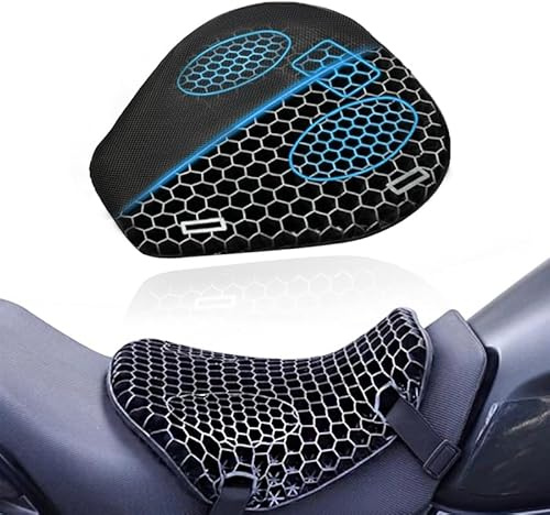 YOFAB Cuscino Sella Moto per Honda XADV 750 XADV 750 XADV750, Cuscino di Seduta in Gel Ammortizzatore a Nido d'Ape 3D, Cuscino Sella Moto in Gel Traspirante per Lunghi Viaggi