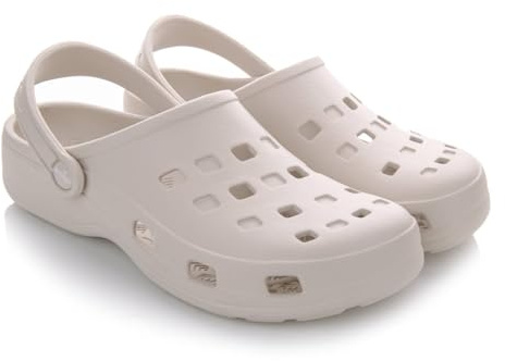 LEMIGO Lätta trädgårdstofflor för kvinnor och män, Eva Clogs, trädgårdsskor, sandaletter, sommar, G. 36–47 EU, lemigoose, Beige, 36 EU