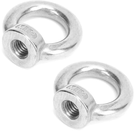 Augenmuttern, 2pcs Edelstahl M10 M14 M12 Weibliche Ringgewinde -Hebelaugenschleife Schraubenmuttern für Yacht Speedboat Schiffsindustrie (M12)