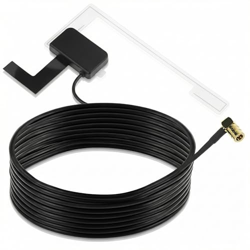QWORK® DAB Autoradio Antenne mit SMB Adapter und 3 m Verlängerungs - An der Front- oder Heckscheibe Anbringen