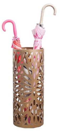 ZCSO Umbrella Stand Bucket Umbrella Barrel Household Hotel Lobby Umbrella Stand Floor Standing Umbrella Stand Hollow Gold Umbrella Barrel Rain Gear Umbrella Holder for Entryway(Gold)
