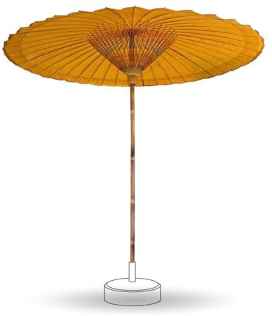 150/200/300cm Parasol de Style Chinois pour Extérieur, Parapluie Shanghai en Bambou pour Jardin/Terrasse/Marché/Piscine, Protection UV, Etanche(6.5ft/200cm)