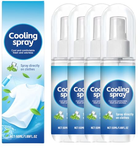 50ml Mints Cool Spray - 4 Stück Sofort Kühlendes Spray, Natürlicher Minznebel für Schnelle Abkühlung, Feuchtigkeitsspendend Cooling Mist für Heißes Wetter, Hitzschlag-Kühlnebel, Kältespray Im Sommer
