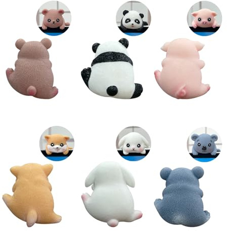 Thewasc Cartoon Desk Decors For Computer Monitors Set Of 6Pcs Resin Animal Figurines Toy Funny Ornament Office Desk Toy Gift Accessories Animals Figurine
