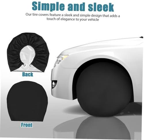 TOYZFRIENDY Cubiertas para Neumáticos de Remolque 4 Unidades 420d Oxford Negro Ajuste Elástico para Rueda 60-66 Cm Diámetro Protección Exterior Viaje Camping SUV