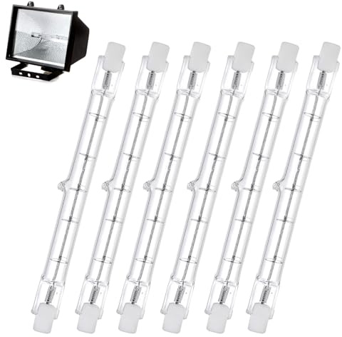 OIHCAZ 6Pack r7s Halogen Bulb 118mm, 400W 220V J118 Security Halogen Light Bulbs Tungsten Linear Light 4300lm 2700K Warm White Floodlight Bulb