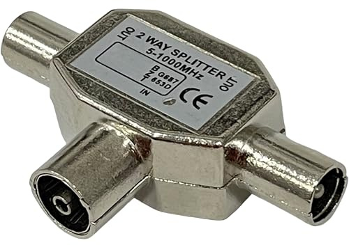 OPAX51 Répartiteur coaxial d'antenne TV, DVB-T2, 2 sorties femelles et 1 entrée mâle, métallique 51CH081