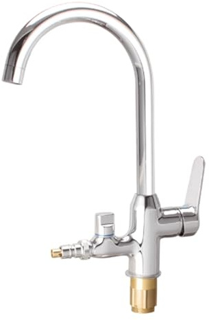 XSDSM Robinet Mélangeur Cuisine Robinets D'Évier De Cuisine 1/2 Pouce Avec Connecteur De Lave-Vaisselle,Argent