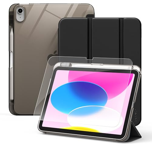 CACOE Funda para iPad A16 11/10 Generación (2025/2022) con Soporte para Lápiz y Protector de Pantalla de 11/10.9 Pulgadas, Funda iPad A16 Protectora Completa para iPad 11/10 Gen, Negro