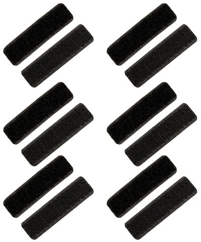 Globellapro 12 Pieces Sew On Hook and Loop,2×7cm, Black Nylon Strips Sewing | for Clothes Shoes Hats Bags