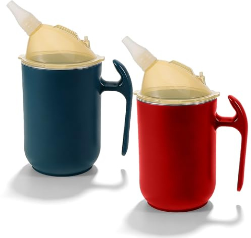 2 Stück 400ml Schnabeltasse Senioren, Auslaufsichere Becher Für Ältere Menschen, Schnabelbecher Für Ältere Menschen, Im Sitzen Oder Liegen Erwachsene Für Erwachsene Mit Behinderungen Ältere Menschent